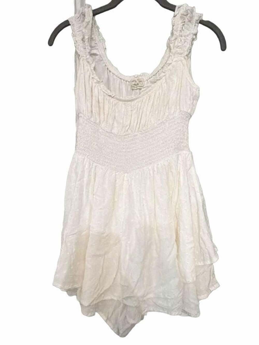 Urban Outfitters White Ruffle Romper